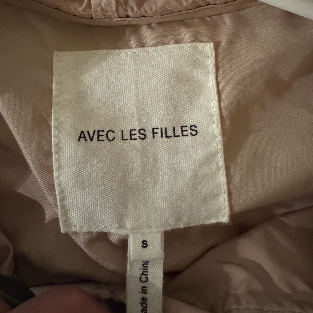 Avec Les Filles Blush Pink Hooded Cinch Waist Windbreaker Jacket Small - Picture 2 of 7